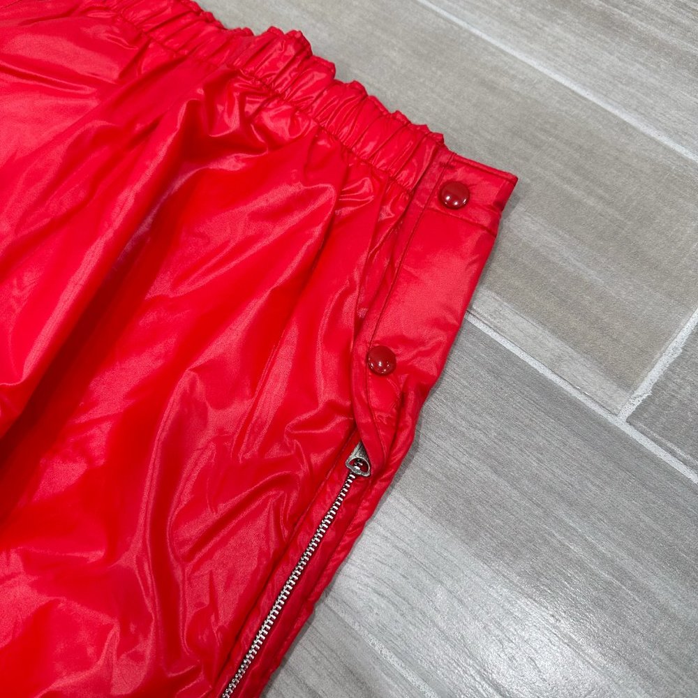 Vintage Sir Jac Nylon Puffer Side Zip Button Pants in Red Unisex Men’s Size M - Picture 8 of 16